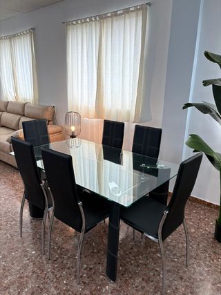 COLORES DISPONIBLES!!Mesa Comedor Cristal 6 Sillas
