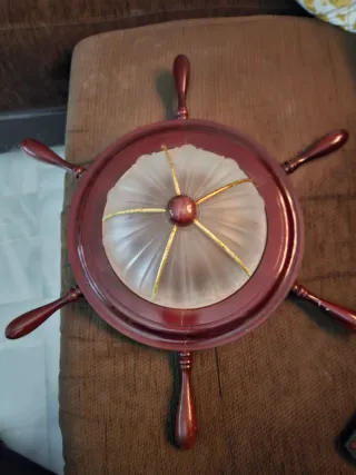 Plafón Timón Madera y Cristal