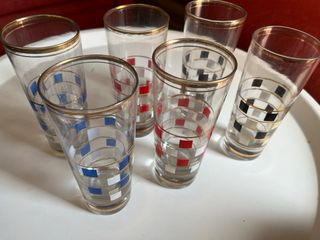 Vasos tubo vintage multicolor