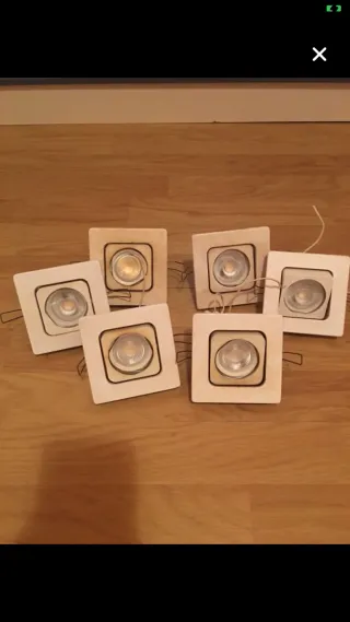 Focos LED empotrables cuadrados (6 unidades)