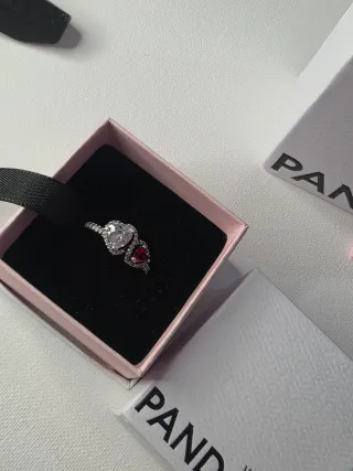 Anillo Pandora Doble Corazón Halo