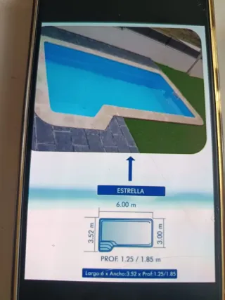 Piscina de fibra 6x3m