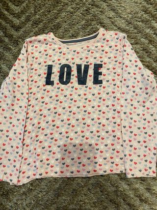 2 Camisetas Niña Unicornio y Corazones 7-8 Años