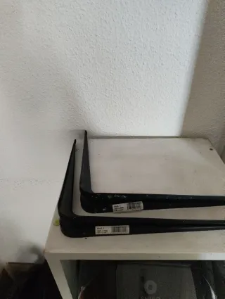 2 Escuadras Metálicas Negras Leroy Merlin 30x25