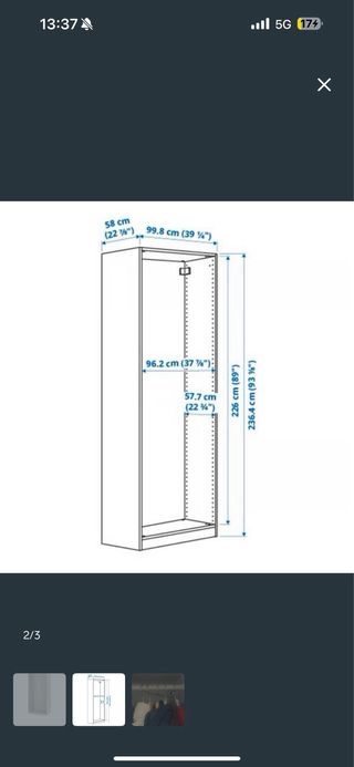 Estructura armario PAX Ikea blanca