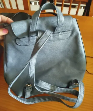 Lote 4 bolsos piel azul y marrón