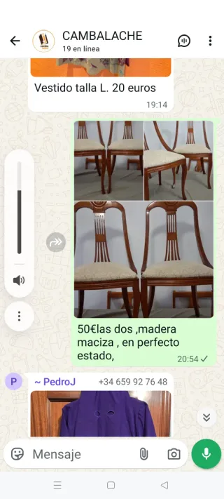 2 Sillas de Madera Maciza