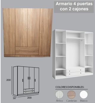 Armarios Nuevos de 2, 3 y 4 puertas con cajones