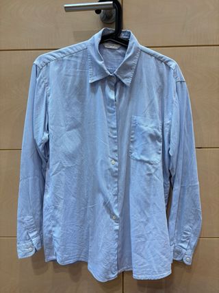 Camisa Zara manga larga azul