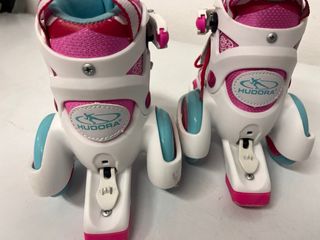 Patines 4 ruedas niña HUDORA rosa hasta talla 29