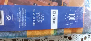 Mantel y 6 servilletas cuadros