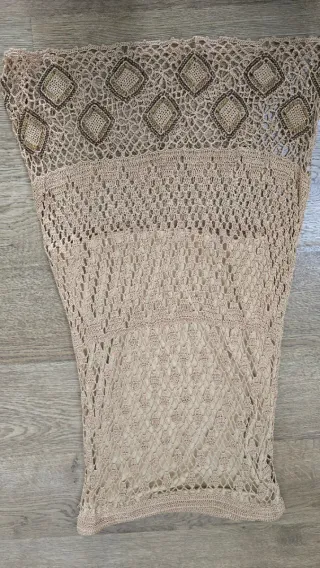 Conjunto Diabless falda y top ganchillo dorado