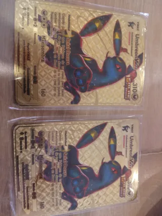 Carta Pokémon Umbreon VMAX Dorada Metálica 100€ X2