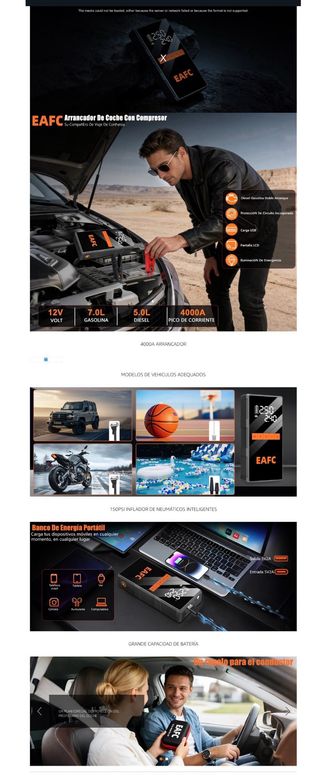 NUEVO! (50€) Arrancador Coche 4000A con Compresor