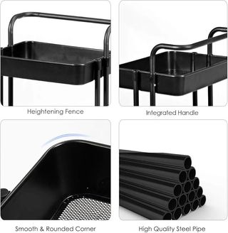 Carro Estante Cocina Organizador Blanco y negro