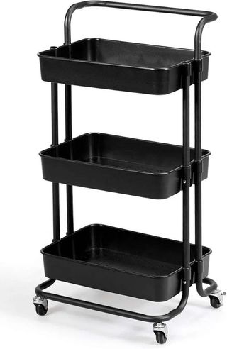 Carro Estante Cocina Organizador Blanco y negro