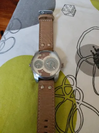 Reloj Marea Hombre Marrón y Plateado