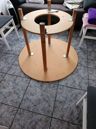 Mesa redonda camilla de madera