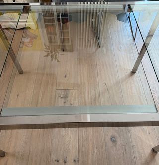 Tavolo IKEA Glivarp acciaio e vetro 125/188x85