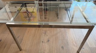 Tavolo IKEA Glivarp acciaio e vetro 125/188x85