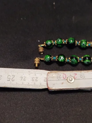 Collana Murano Vintage Perle Nere e Verdi