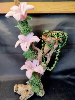 Collana Murano Vintage Perle Nere e Verdi