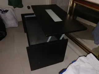 Mesa de centro madera y cristal