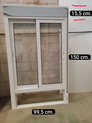 Ventana aluminio 2H y fijo con CLIMALIT 99,5x165,5