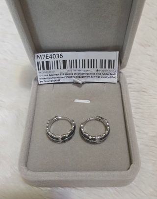 Orecchini Argento 925 Smalto Blu Foglia