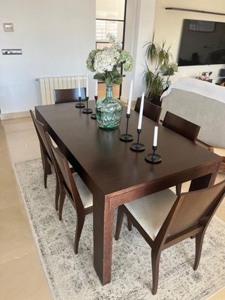 Mesa comedor y 6 sillas madera