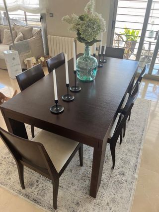 Mesa comedor y 6 sillas madera