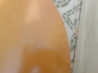 Mesa de terraza redonda madera y metal