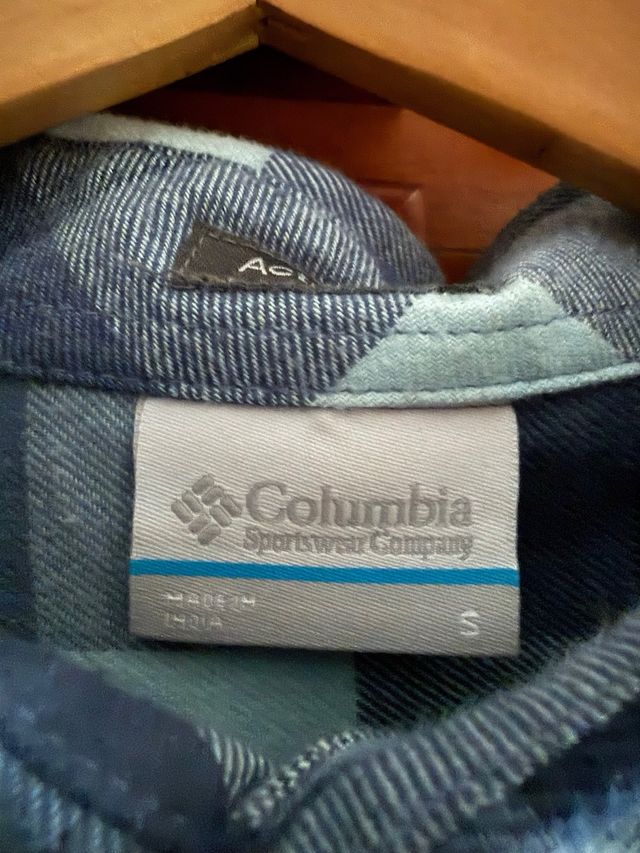 Camicia Columbia a Quadri Blu e Grigio