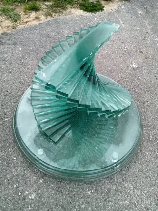 Mesa de centro vintage de cristal