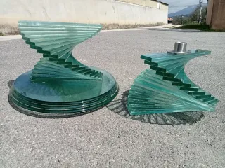 Mesa de centro vintage de cristal