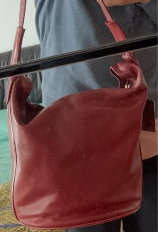 Borsa a spalla Calvin Klein Borgogna