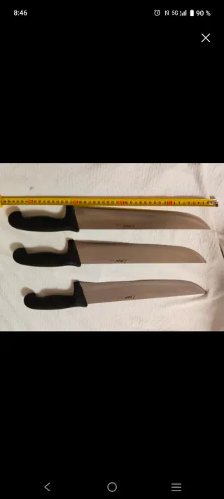 3 Cuchillos Carnicero Mango Negro