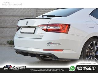 DIFUSOR TRASERO SKODA SUPERB MK3 2019-- NEGRO BRILLO