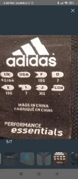 Chaqueta Adidas Talla L Negra/Gris