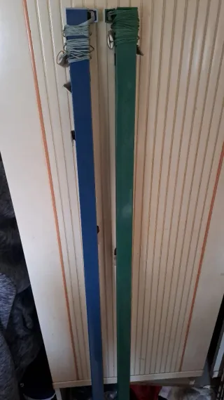 Estor o Persiana plisada. 2 unidades, azul y verde