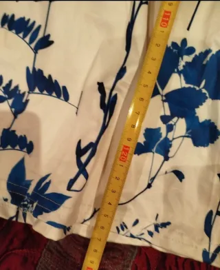 Vestido largo floral blanco y azul Talla L