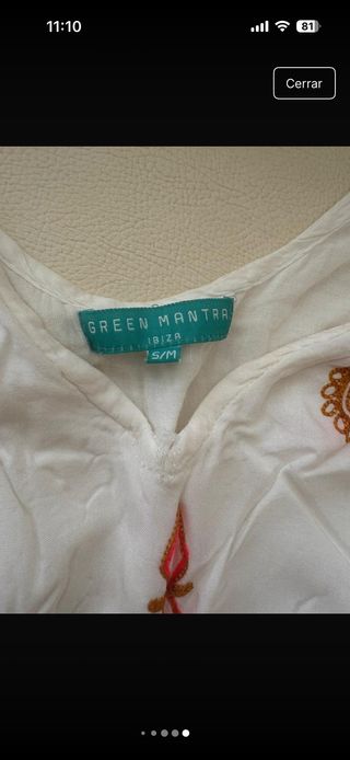 Vestido Playa Dalias Blanco/Rosa T-S