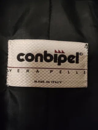 Cappotto 3/4 in pelle nero Conbipel