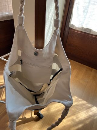 Borsa spiaggia cotone righe bianche blu