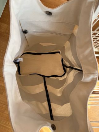 Borsa spiaggia cotone righe bianche blu