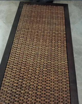 Baúl mimbre y madera