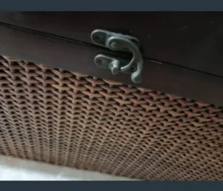 Baúl mimbre y madera