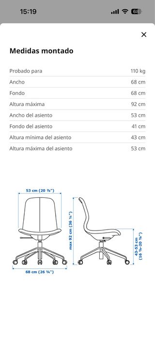 Silla de escritorio Ikea