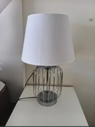 2 Lámparas de mesita de noche plateada