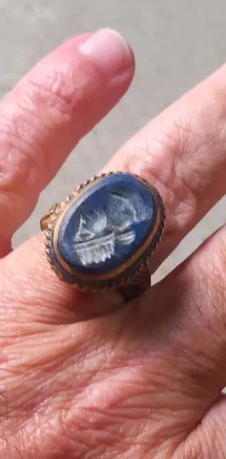 Anello sigillo afghano vintage misura 19,4